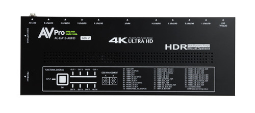 AVPro Edge AC-DA18-AUHD-GEN2 1x8 4K60 18Gbps HDMI Distribution Amplifier