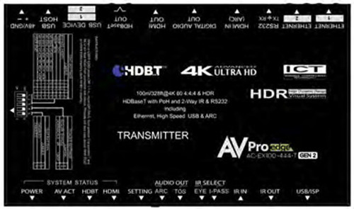 AVPro Edge AC-EX100-444-KIT-Gen2 4K60 HDR HDMI Over HDBaseT Extender Set (40m)