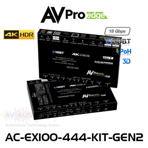 AVPro Edge AC-EX100-444-KIT-Gen2 4K60 HDR HDMI Over HDBaseT Extender Set (40m)