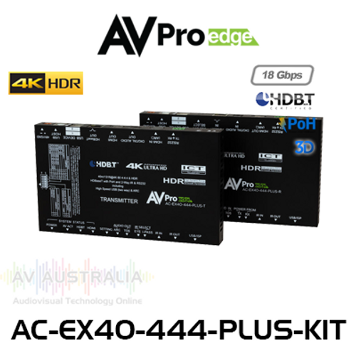 AVPro Edge 4K60 4:4:4 HDR HDMI Over HDBaseT Extender Set with PoH and 2-Way USB/KVM, IR & RS232 (40m)