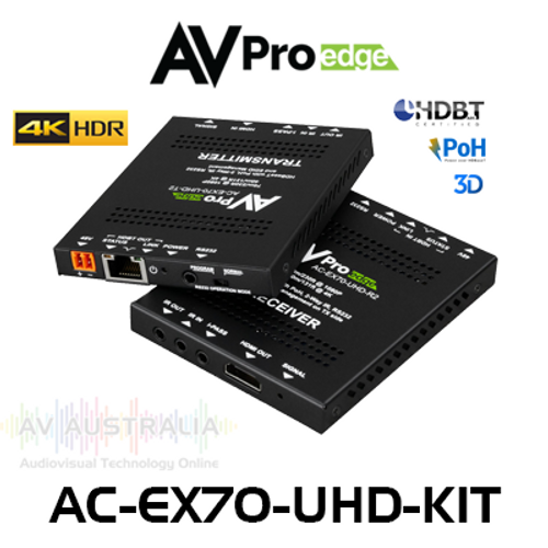 AVPro Edge 4K HDMI Over HDBaseT PoH Extender Set with EDID Management, 2-Way IR & RS232 (40m)