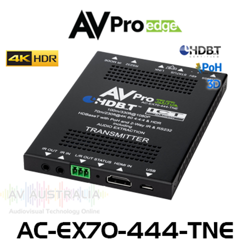 AVPro Edge 4K60 4:4:4 HDR HDMI Over HDBaseT PoH Transmitter With Audio Extraction and 2-Way IR & RS232 (70m)