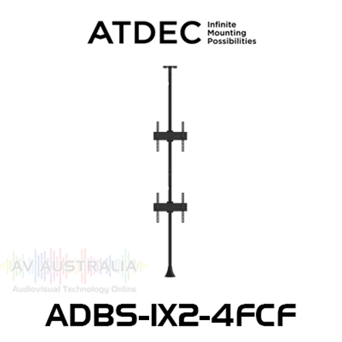 Atdec ADBS-1X2-4FCF 1x2 VESA 400 Floor-To-Ceiling Mount (50kg Max Per Screen)