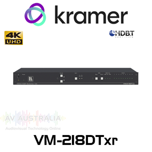 Kramer VM-218DTxr 2x1:8 4K 4:2:0 HDMI & HDBaseT w/ Ethernet, IR, RS-232 & Stereo Audio Switchable DA