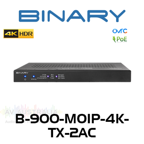 Binary 900 Series 4K Media Over IP Transmitter with Downmixing