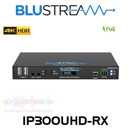BluStream IP300UHD-RX IP Multicast 4K HDMI 2.0 Video Receiver