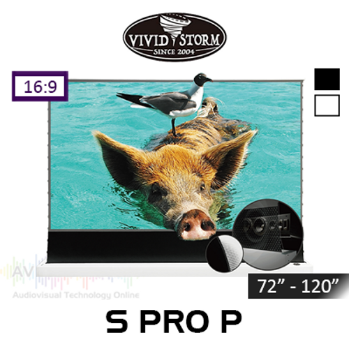 Vividstorm S Pro P ALR UST Tab-Tension Floor Rising Motorised Projection Screens (72" - 120")