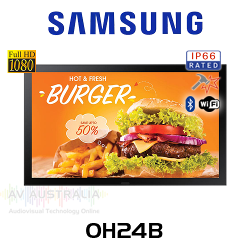 Samsung OH24B 24" Full HD 1500 Nits Tizen Powered 24/7 Outdoor Digital Signage