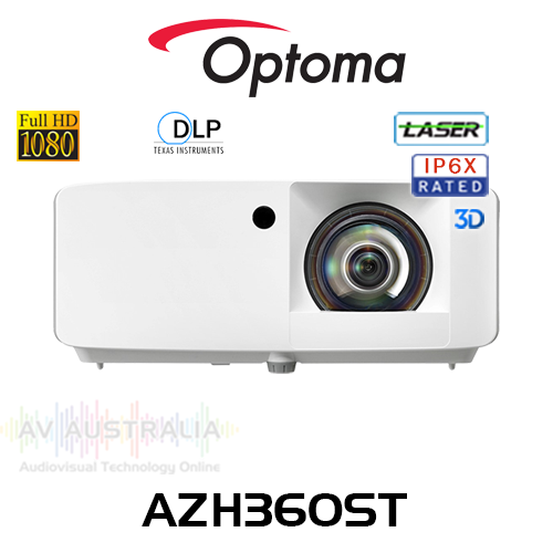 Optoma AZH360ST Full HD 3600 Lumens IP6X 24/7 Ultra-Compact Short Throw DLP Laser Projector