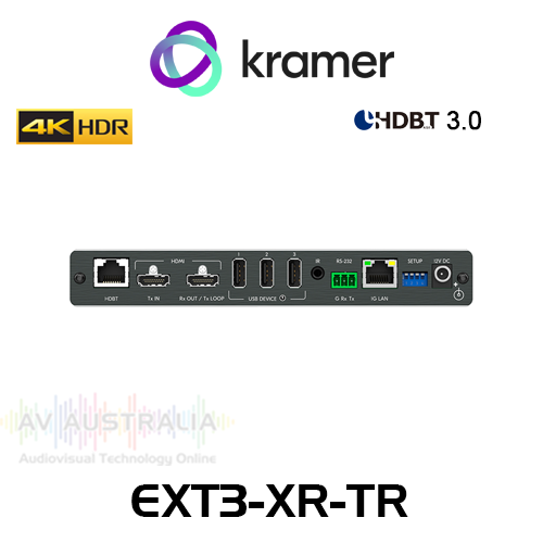 Kramer EXT3-XR-TR 4K60 4:4:4 HDMI over HDBaseT 3.0 Extender w/ USB, Ethernet, RS-232 & IR (up to 100m)