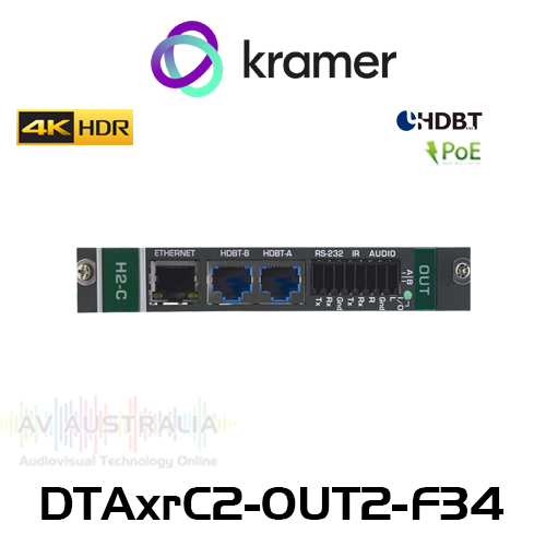 Kramer DTAxrC2-OUT2-F34 2-Channel 4K HDR HDMI Over HDBaseT Output Card