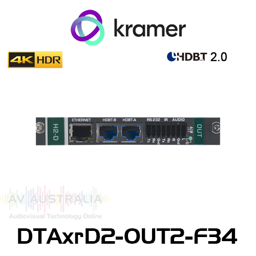 Kramer DTAxrD2-OUT2-F34 2-Channel 4K HDR HDMI Over HDBaseT 2.0 DSC Output Card