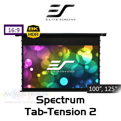 Elite Screens Spectrum Tab-Tension 2 CineWhite Motorised Projection Screens (100", 125")