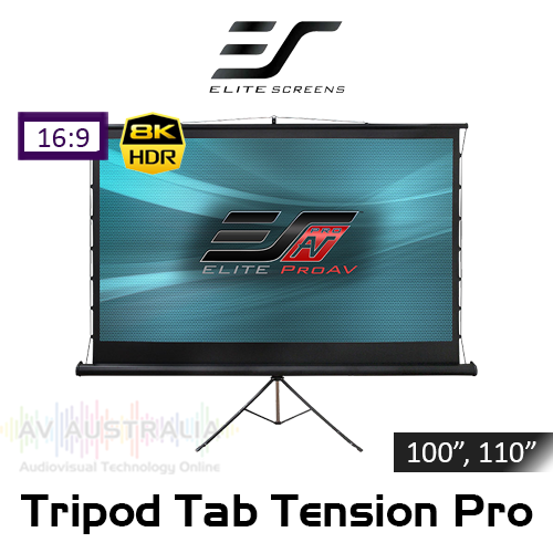 Elite Screens Tripod Tab-Tension Pro CineWhite UHD-B 16:9 Portable Projection Screens (100", 110")