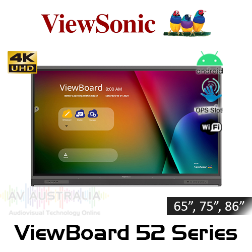 ViewSonic ViewBoard 52 Series 4K UHD Interactive Displays (65", 75", 86")