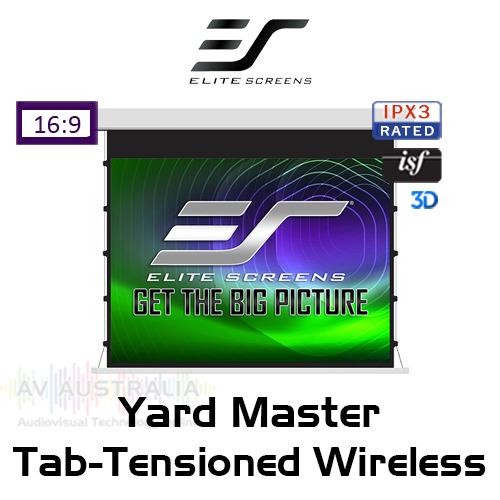 Elite Screens Yard Master 125" 16:9 IPX3 Battery Powered Outdoor Tensioned Motorised Projection Screen