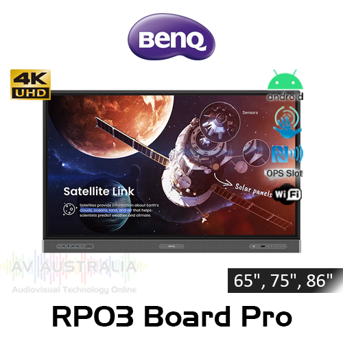BenQ RP03 Board Pro Series 4K 400 Nits 18/7 Education Interactive IPS Displays (65", 75", 86")