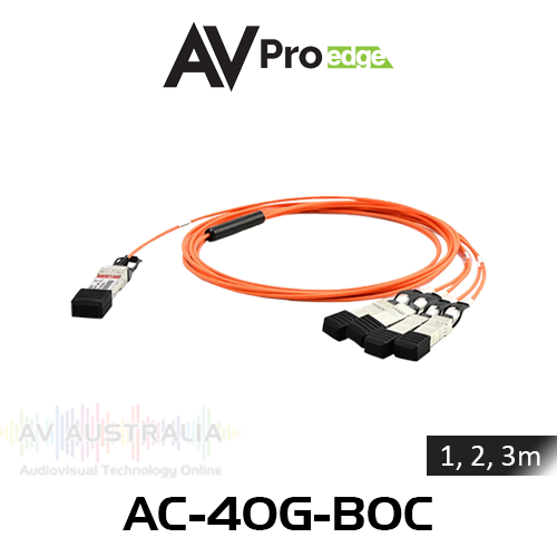 AVPro Edge 40G QSFP+ To 4x 10G SFP+ Active Optical Cables (1, 2, 3m)