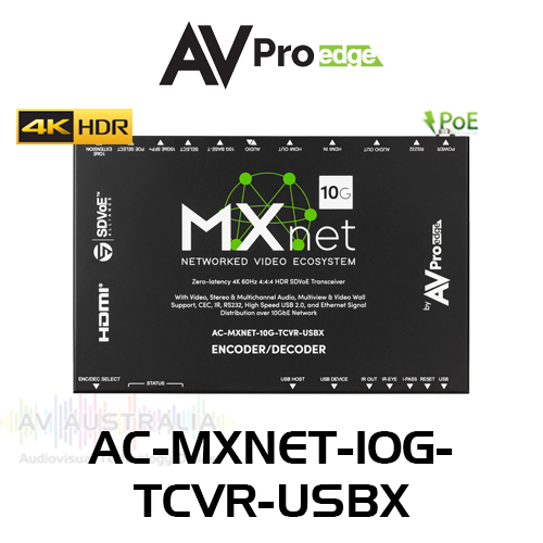 AVPro Edge MxNet 10G 4K60 SDVoE PoE Transceiver with Icron USB
