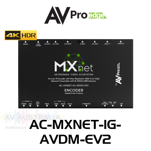 AVPro Edge MxNet 1G Evolution II 4K60 4:4:4 AV Over IP Network Downmixing Transmitter
