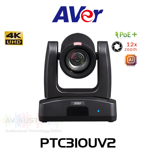 Aver PTC310UV2 4K 12x Optical AI Auto Tracking PoE+ PTZ Camera