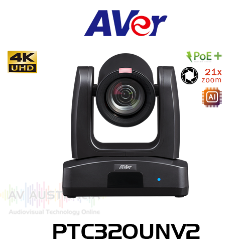 Aver PTC320UNV2 4K UHD 21x Optical AI Auto Tracking PoE+ PTZ Camera