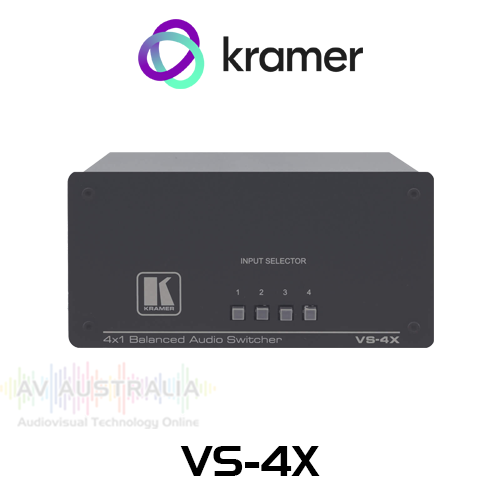 Kramer VS-4X 4x1 Balanced Stereo Audio Mechanical Switcher