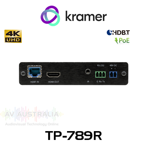 Kramer TP-789R 4K60 4:2:0 HDMI With IR, RS-232 over HDBaseT PoE Receiver (40m)