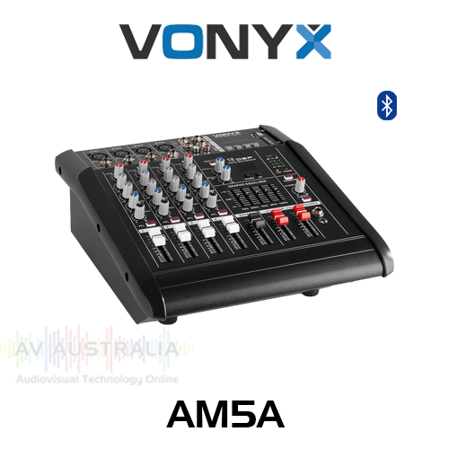 Vonyx AM5A 5-Channel 2 x 500W Powered Mixer with FX & Bluetooth