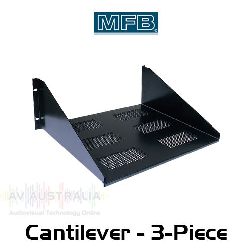 MFB Three-Piece 300-900mm Depth Cantilever Rack Mount Shelf (2 - 5RU)