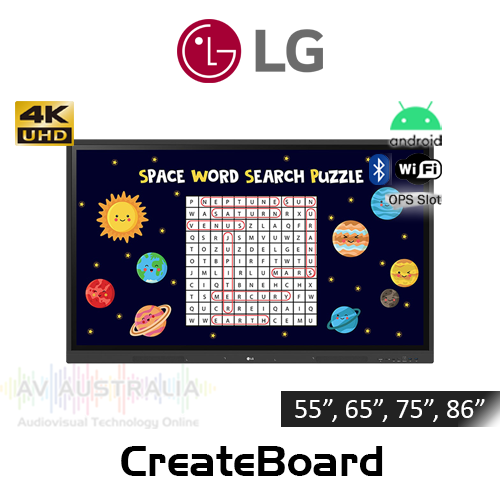 LG CreateBoard 4K 440 nits 16/7 IPS Android Touch Interactive Displays (55", 65", 75", 86")