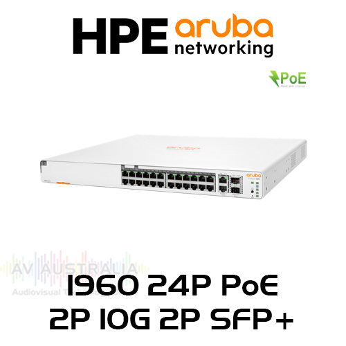 Aruba Instant On 1960 24-Port Gigabit PoE 370W CL4 CL6 Stackable Layer 2+ Smart Managed Switch With 2x10G & 2x10G SFP+