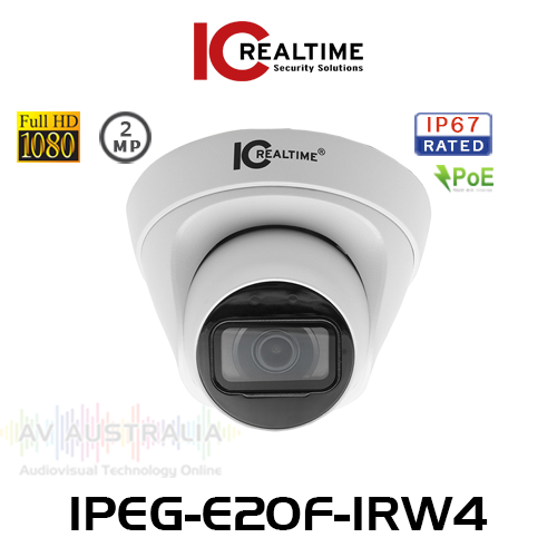 IC Realtime Edge 2MP 1080p 2.8mm Lens Outdoor PoE Eyeball Dome IP Camera