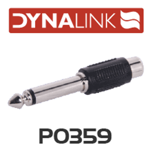 Dynalink 6.35mm Mono Plug to RCA Female Adapter