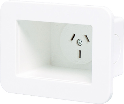 P8058 Wallplate Recess Box with 240V Mains GPO