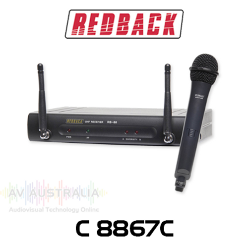 Redback 16 Channel UHF Wireless Microphone System With Handheld Mic (520 - 550MHz)