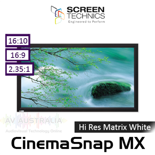 ST CinemaSnap Hi Res Matrix White Fixed Frame Projection Screens with Flocked Finish