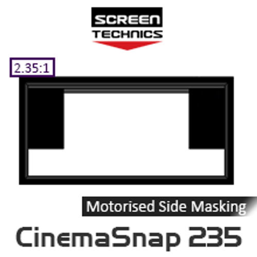 ST CinemaSnap 235 White Fixed Frame Projection Screens with Motorised Side Masking System