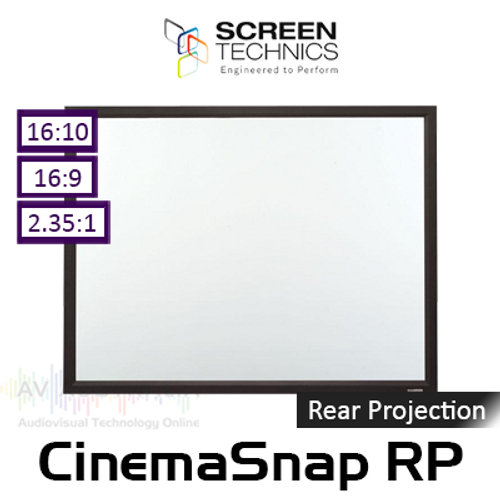 ST CinemaSnap Fixed Frame Rear Projection Screens with Black Powdercoat Finish
