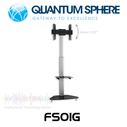 Quantum Sphere FS01G Contemporary Height Adjustable Digital Signage TV Trolley - Suits 40"-70"