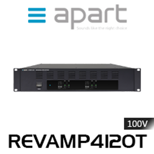 Apart REVAMP4120T 4-Channel 120W 100V Bridgeable Digital Power Amplifier