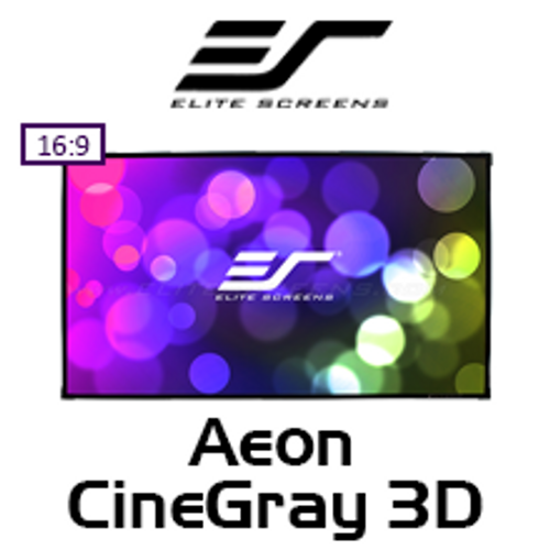Elite Screens Aeon CineGrey 3D 4K Edge Free 16:9 Fixed Frame Projection Screens (100-150")