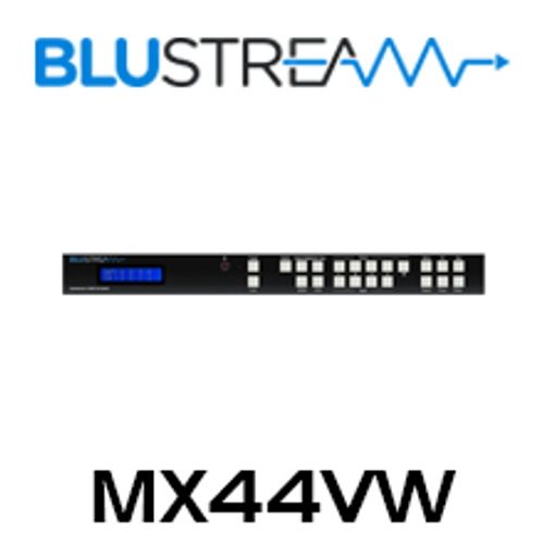 BluStream MX44VW 4K 4x4 HDMI/VGA Matrix with Video Wall & Multi-Viewer