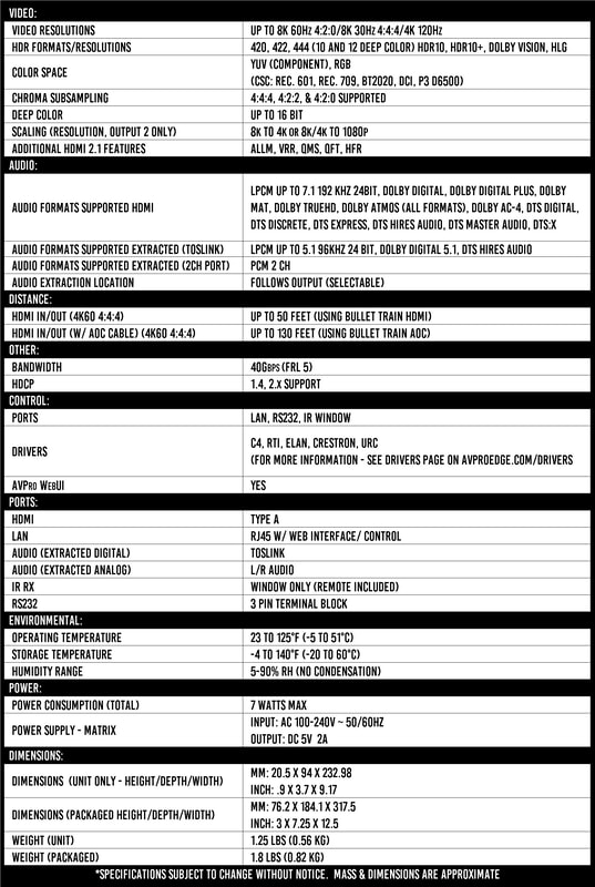 AC-MX-42X Specifications