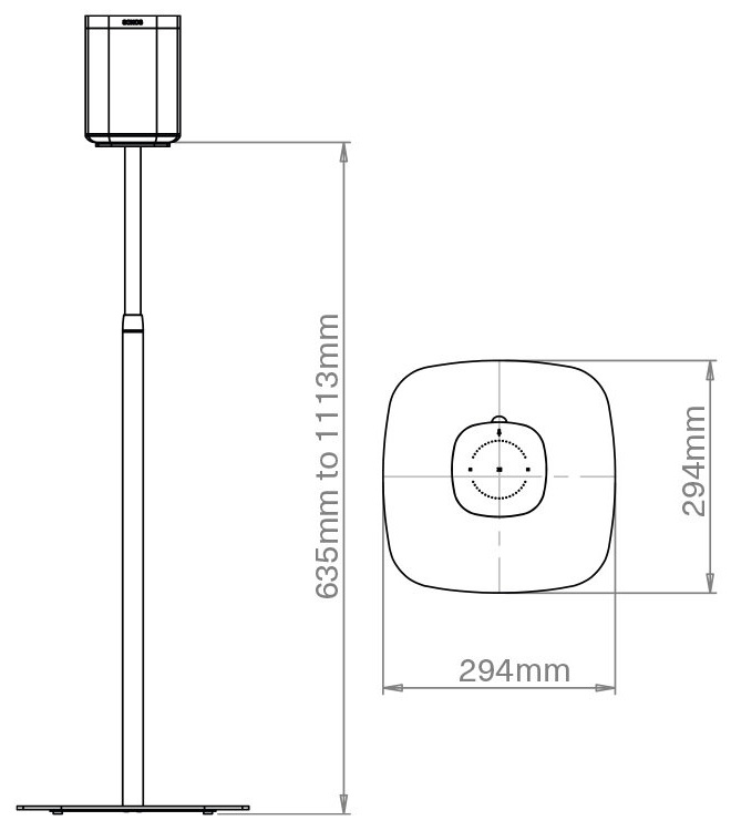 adjustable floor stands diagram