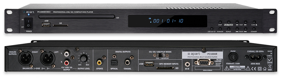 APart PC1000RMKII CD / USB / SD-Card Music Player