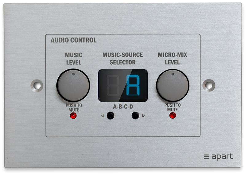 Apart ZONE4R Music Level & Source Select Wall Control For Zone4