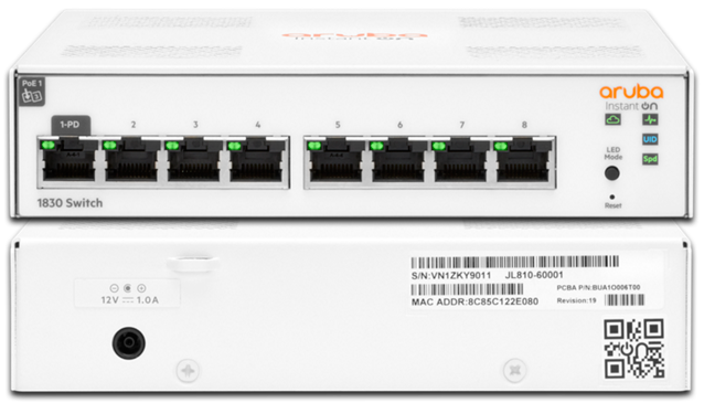 Aruba Instant On 1830 8-Port Gigabit Smart Managed Ethernet Switch