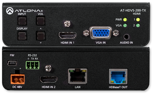 Atlona 3-Input Switcher for HDMI & VGA with Ethernet-Enabed HDBaseT Output