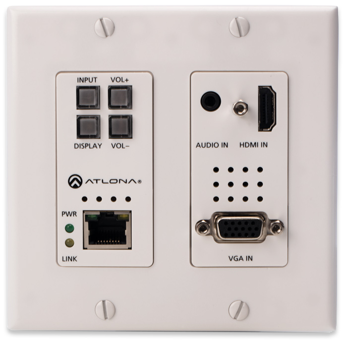 Atlona HDMI & VGA to Ethernet-Enabled HDBaseT Switcher Wallplate